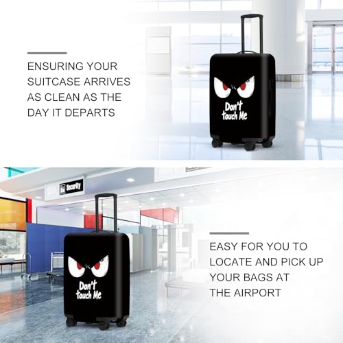 Image of DON'T TOUCH ME Luggage Cover, Funny Travel Accessories with Inspirational Quotes, Durable Suitcase Protector