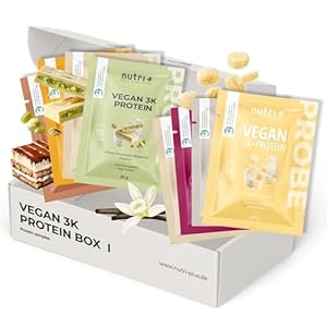 Nutri + Protein Proben Set (8x 30 g) - Vegan Proteinpulver Mix Probier Set - 3k Eiweißpulver Probierpaket - Mix Probierpack - Eiweiß Probierset
