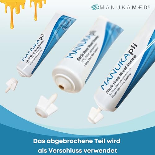ManukaMed MANUKApli Wund und Heilsalbe schnelle Heilung Steriler Wund Creme Wundsalbe medizinischer Honig MGO+700 antibakteriel Wundgel 100% Bioaktiv Manuka (2x15 g)
