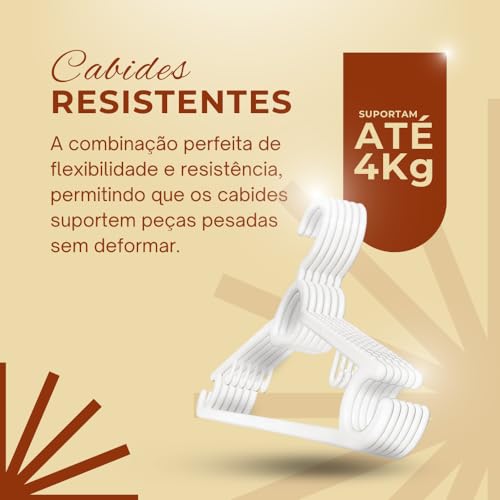 Cabide Reforçado Branco Antideslizante Calça Kit Com 50 Uni. Design Moderno CSCABIDES