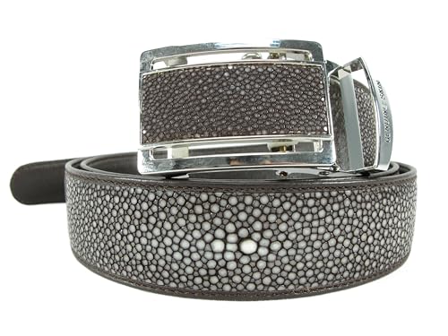 Genuine Polished Stingray Shagreen Skin Leather Auto Locking Men's Belt 46