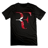 Collar Style: Round Collar Glorious Return Sale Men Roger Federer Logo Shirt, Black, X-Large