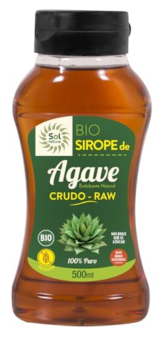 SOLNATURAL SIROPE DE Agave Crudo-Raw Bio 500 ml, Estándar, Único