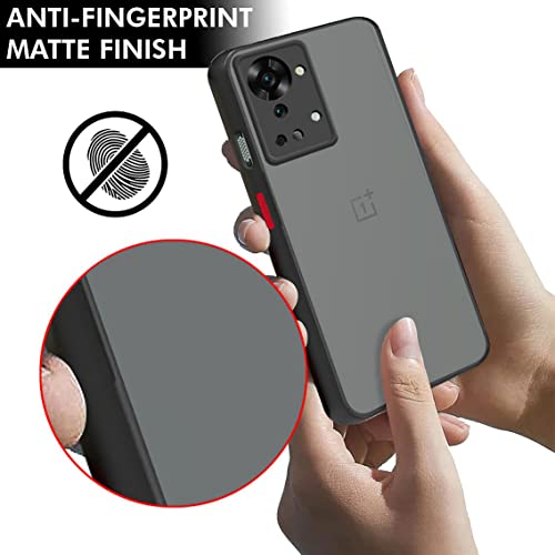Image of TheGiftKart Translucent Hybrid Back Case Cover for OnePlus Nord 2T 5G | Smoked Matte Back | 360 Degree Protection | Protective Hard Back Case Cover for OnePlus Nord 2T 5G (PC, TPU | Black Bumper)
