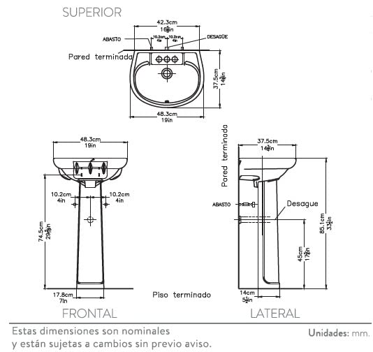 Opiniones de Lavabos de pedestal para comprar online. 26 Imagen adicional