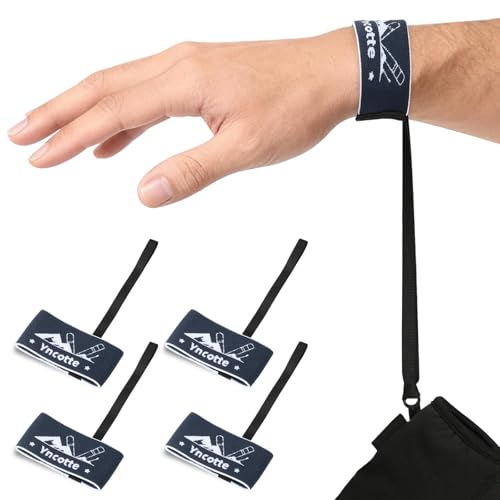 Yncotte Glove Leash 2 Pairs Glove Wrist Straps Elastic Handcuff Leashes Lightweight & No-Pressure for Skiing Snowboarding Winter Activities Ski Accessories (100 * 35mm Size 8-11)