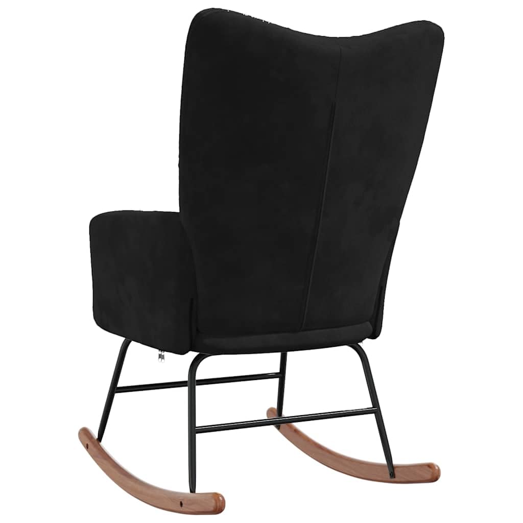 vidaXL Chaise à Bascule Chaise de Relaxation Siège de Relaxation Fauteuil de Salon Salle de Séjour Siège de Salon Maison Noir Velours