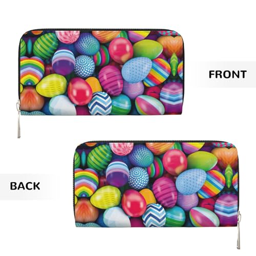 Easter Eggs Print Women Wallet Trendy Travel-Friendly 7.9X3.9in Casual Clutch Purse Gift for Ladies3