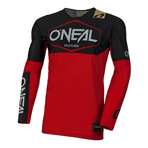 Maglia da Motocross a Manica Lunga MX Materiale Leggero vestibilità ergonomica Slim per Una Perfetta Maillot Mayhem Hexx V.24 Adulto Nero Rosso Taglia S