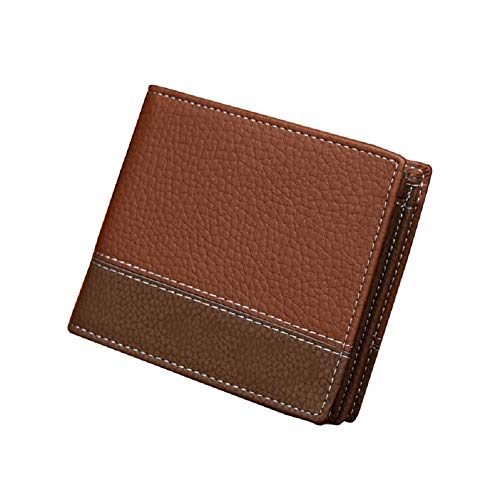 Lovemay Herren Geldbörse Zweifache Ultradünne Minimalistische Geldbörse RFID Blockierende Geldbörse Litschi Muster Abdeckung Kurze Geldbörse Cover