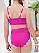 blibean Teen Girls Swimsuits Two Piece Bikini Sets Big Girl Summer Fashion Boho Hawaii Swim Bathing Suits Solid Beach Swimwear Sets Traje Baño Niñas Size 10-11 Year Old Rose Pink