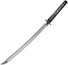 Cold Steel Warrior Series Katana Samurai Sword with Ray Skin Handle, Black Lacquered Wood Scabbard, Black Braid Cord and Brass Menuki, Chisa Katana