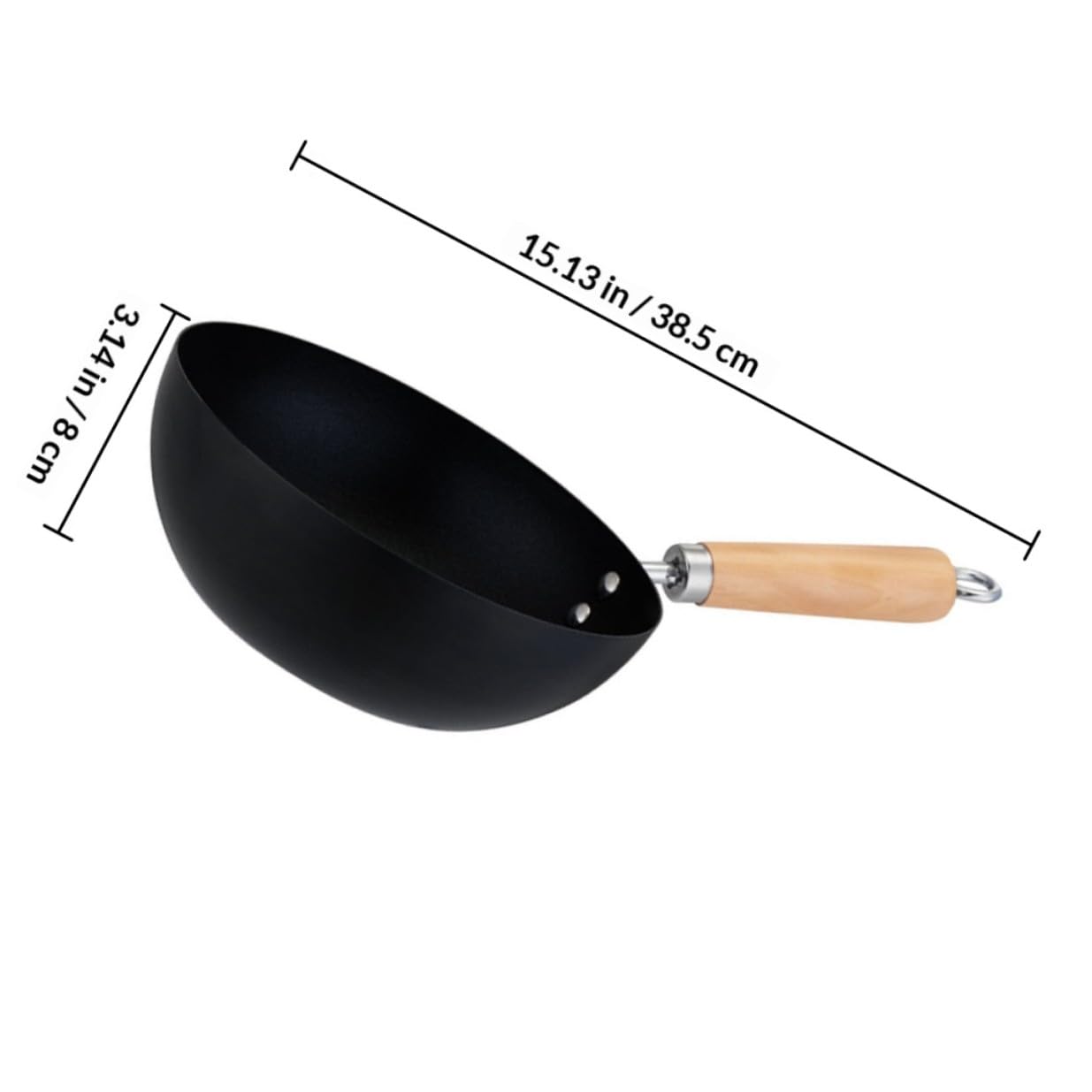 GALPADA Padella con Manico Ergonomico Antiaderente Wok in Inossidabile e Rivestimento Antiaderente, per Campeggio e