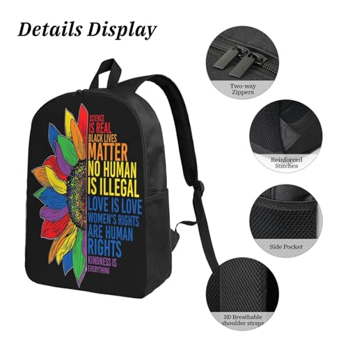 Gay Pride 17 Inch Backpack Sets Lunch Bag Lightweight Daypack for Men Women 3Pcs3
