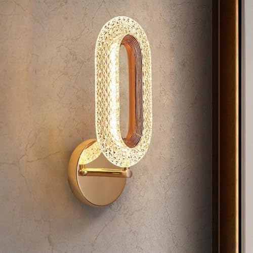 Image of luxentia10W Crystal Stunning Oval LED Wall Light for Living Room & Bedroom, Modern Decorative Wall Lamp for Home, Cafe, Hotel & Bar (Crystal Stunning Oval WALL)