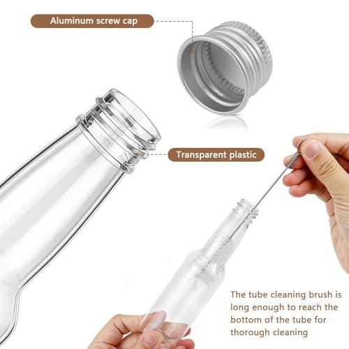 12 Stk Kleine Kunststoff Flaschen zum Befüllen 100ml Plastik Likörflaschen zum Befüllen Wiederverwendbar Leere Kleine Schnapsflaschen mit Deckel für Hochzeiten,Party