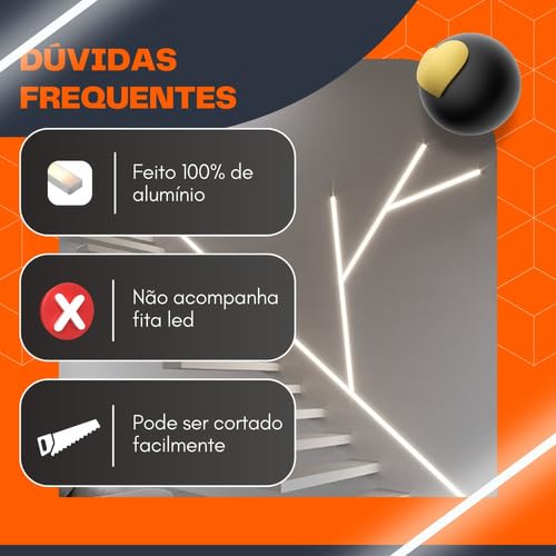 Perfil Aluminio De Led Sobrepor Slim 17x7mm Com 2 Metros Branco