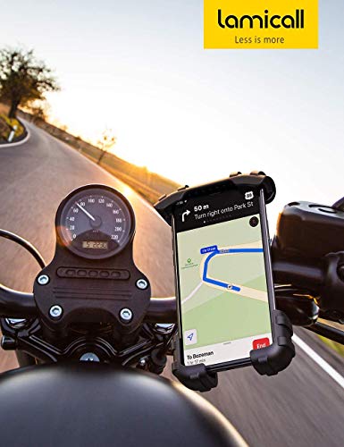 Lamicall Bike Phone Holder, Motorcycle Phone Mount Motorcycle Handlebar Cell Phone Clamp, Scooter Phone Clip For Iphone 14 Plus/Pro Max, 13 Pro Max, S9, S10 And More 4.7" - 6.8" Smartphones #TOP6