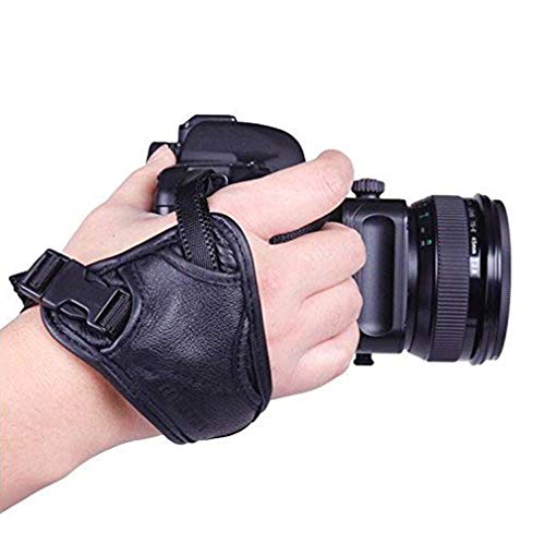 EQLEF Cinturino Polso Fotocamera, Maniglia per Fotocamera Reflex in Pelle Cinghia di Tenuta Cinturino Grip PU Maniglia per Cinturino per Dispositivi SLR/DSLR