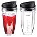 Ninja Replacement Nutri Ninja 24 oz Cup with Sip & Seal Lid - For Blender BL450 BL454 Auto-iQ BL480 BL481 BL482 BL687 (2-Pack)
