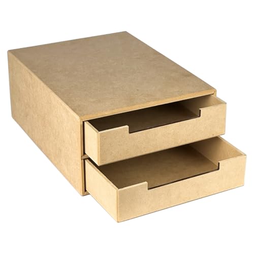 Organizador De Folhas A4 Documentos Material Escritorio Suporte de Monitor 2 Gavetas Mdf (LADO)