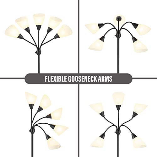 Honoding CX00004 Medusa Floor Lamps Standing Lamps 5 Heads Adjustable Reading Light Large Shade Use E26 A19 Bulb Floor Lamps thumb #3