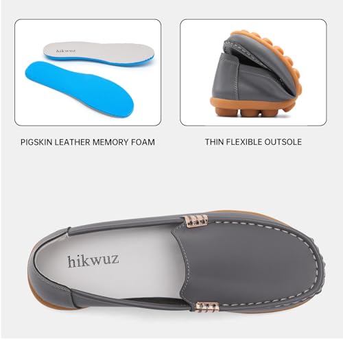 Image of Women's Comfortable & Lightweight Leather Loafers Slip-Ons Driving Walking Mocs Boat Shoes Cute Business Casual Dress Shoes Work Flats for Women