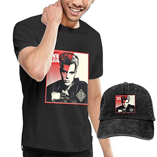 Baostic Camisetas y Tops Hombre Polos y Camisas, Men's Black Short Sleeve Shirts, Funny Billy Rebell Yell Idol Casual T Shirt - Dad Baseball Cap
