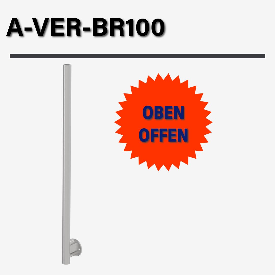 Sellon24® Postes de acero inoxidable V2A, 42,4 mm, soporte superior abierto, soporte exterior, fijación a la pared, tubo lateral, mejilla, barandilla