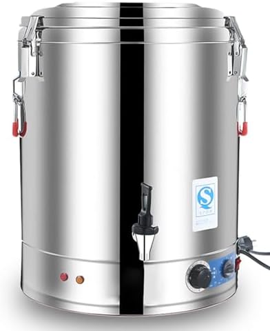 Catering Urn Hot Water Boiler Dispenser, Stainless Steel, 30-110°C Temperature Control for Cafe, Office, Home,60L