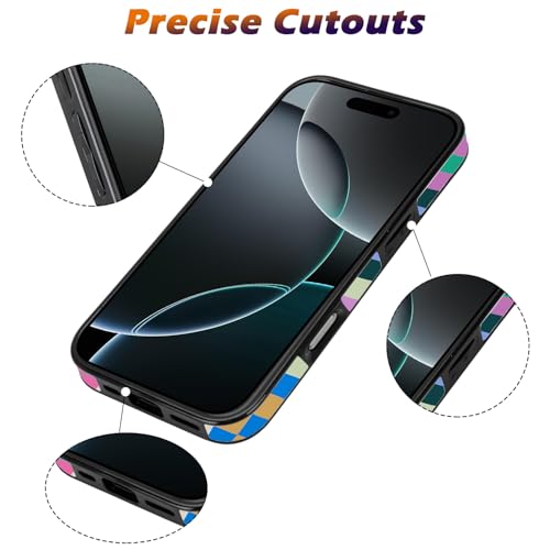 Étui iPhone 17 Pro Max damier coloré pour sorties et soirées - 6