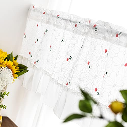 Cortina de cocina corta LUNEZY para cubrir ventanas bajas con estilo rústico 4