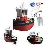 Little Otter Tugboat Schiffsmodell Bausatz, mit Elektronik, Maßstab 1:18, Größe LxBxH 232 x 111 x 200 mm, Lasercut Holz Bauteile, Kunstharz Formteile, 332 g, Seetauglich, RC Schlepper zum selber Bauen
