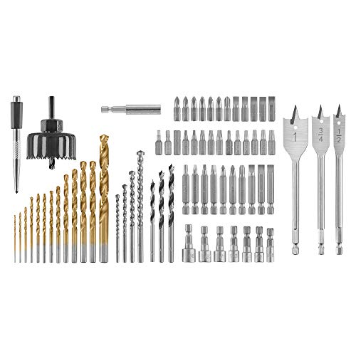 HART 70-Piece DRILL & DRIVE BIT SET with CASE Magnetic Bit Holder Hole Slaw Titanium