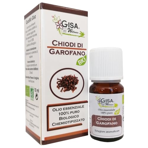 Gisa Wellness - CLAVOS DE CLAVEL - Aceite Esencial Bio - 100% Puro y Natural - [10ml] - Indicado para uso interno - Cuidado Personal - Bienestar - Made in Italy