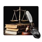 Mauspad Anwaltskanzlei Scales Hammer Computer-Mauspad Wasserdichte Modernes Schreibtischunterlage, Für Zuhause, Kabellose Maus, Homeoffice, Büro, 25x30cm