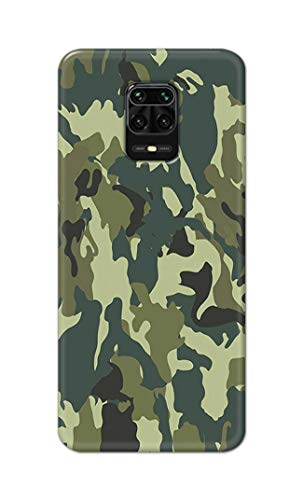 Image of Printed Hard Back Cover Case for Mi Redmi Note 9 Pro | Mi Note 9 Pro Max Back Cover (Green Army Camouflage) -1803