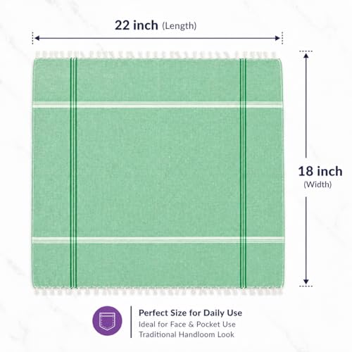 Image of Cotton Handkerchief for Men Pack of 6 | Soft & Absorbent Cotton Hanky | 22x18 Inch Large Size