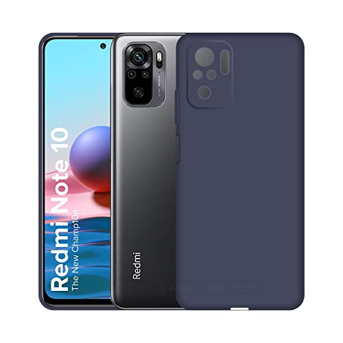 Image of Case Creation Liquid TPU Silicone Cover for Redmi Note 10 Soft Case,Anti-Dirty Slim Case Frosted Matte Candy TPU Raised Bezel (Splash of Color) Back Case Cover for Redmi Note 10 -Navy Electric Blue