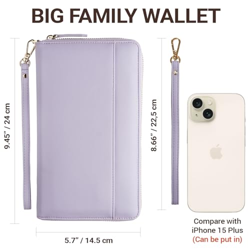 Image of Travel Document Organizer - RFID Passport Wallet Case Family Holder Id Wristlet