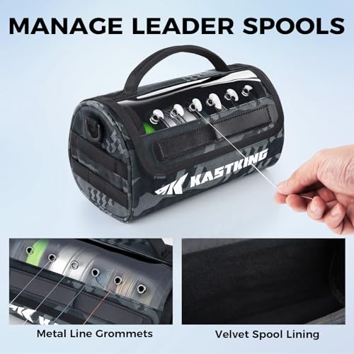 KastKing BaitSpace Line Management Bag, Fishing Line Storage Bag with Water Resistant Nylon, Clear View Window, Removable Divider for Up to 10 Spools, Tangle-free Leader Line Holder by KastKing - Image 5