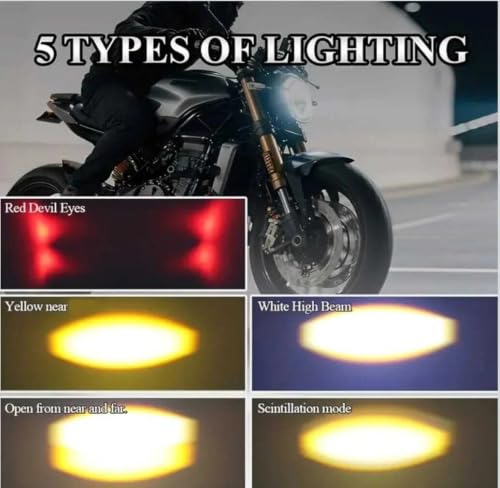 Image of SSLG SG16 LED Auxiliary Fog Light, 25W 2500LM, 3 Colour Modes, DC 9-85V Waterproof, for Motorcycle, Car & Electric Vehicles
