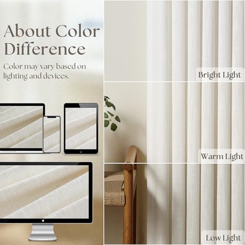 90-Inch-Pinch-Pleated-Linen-Curtains-2-Panel-Set-for-Living-Room-Cream-Natural-Thick-Linen-Textured-Drapes-90-Inches-Long-Pinch-Pleat-Drapes-Birch-Ivory-Semi-Sheer-Curtain-for-Dining-Bedroom-Office