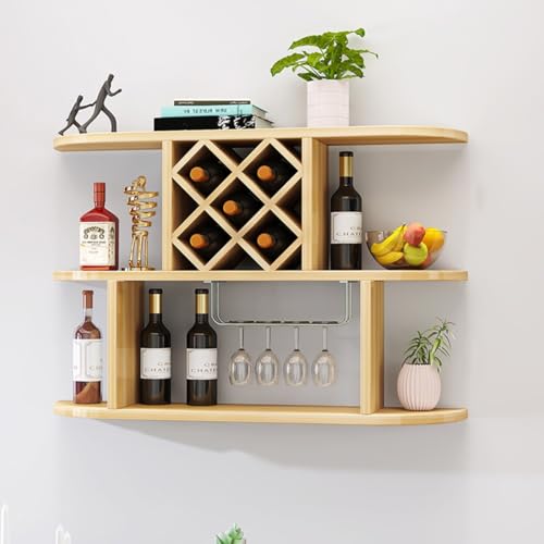 Étagère de rangement moderne en forme de losange marron clair pour vin