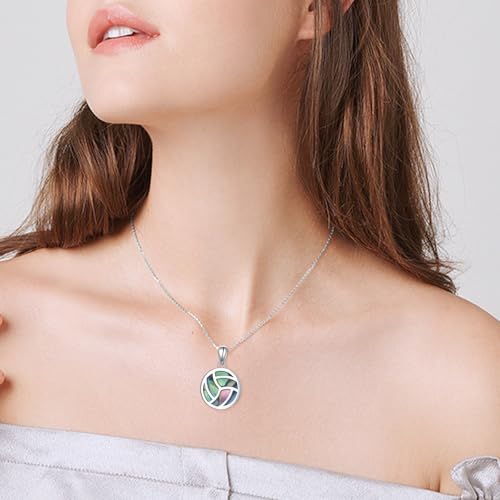 Volleyball Necklace 925 Sterling Silver Volleyball Pendant Necklaces I Love Volleyball Jewelry Gifts for Women Player4