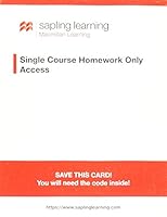 Sapling Learning Homework-Only for Principles of Microeconomics (Single-Term Access) 1319080049 Book Cover