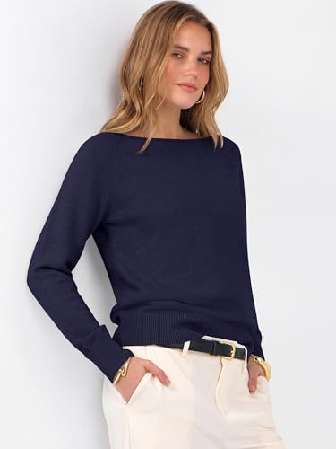 Image of ANRABESS Women Long Sleeve Rolled Neck Fall Lightweight Sweaters Top