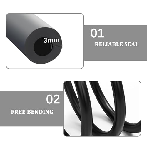 Image of 6PCS 5Ft Vacuum Line,Multipurpose Vacuum Lines Automotive for Car Engine,1 /8 inch 5 /32 inch 3 /16 inch 1 /4 inch 5 /16 inch 3 /8 inch Vacuum Hose Kit,Universal Car Accessories Silicone Tubing for Air /Water (6PCS)