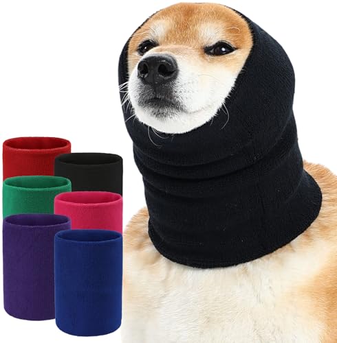 Image of Dog Calming Hoodie Quiet Head Cover Sleeves Double Layer Thickened Dog Ear Muffs Noise Protection,Dog Hematoma Ear Wrap, Dog Headband for Anxiety Relief for Bath, Thunderstorms