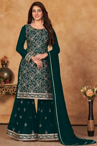 Image of Xomantic Fashion Women's Embroidered Georgette Pakistani Salwar Suit Sets with Dupatta